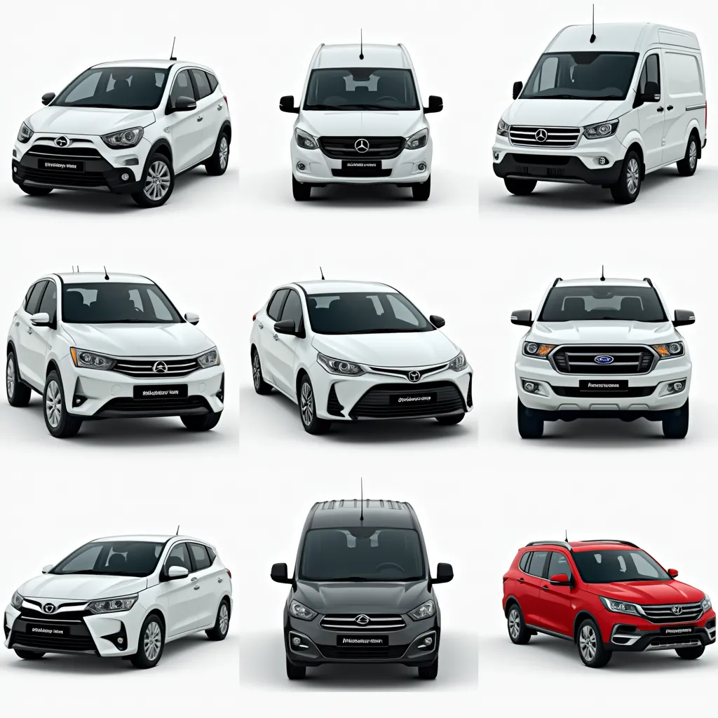 Various vehicle types available for rental