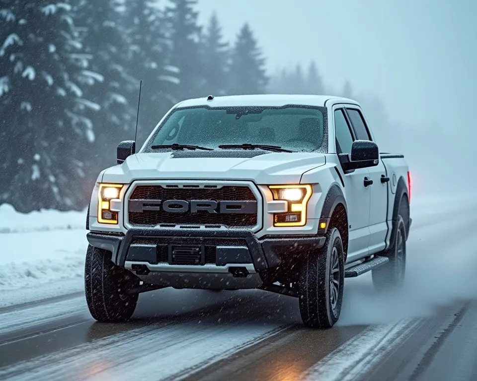 Vehicle demonstrating proper techniques in various weather conditions